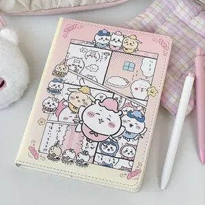 Chiikawa B6 Leather Notebook Thick Colorful Pages Kawaii Journal Diary Planner for Students School Writing Stationery Gift Toys