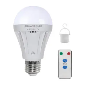 Rechargeable LED Bulb with Remote Control, E27 Socket Base LED Bulb, Dimmable Light Bulb for Home, Office, Bedroom, Living Room