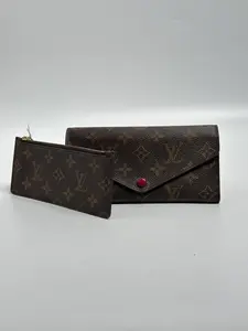 Pre-owned Louis Vuitton Canvas Long Envelope Wallet Monogram Josephine Long Wallet with Removable Fuchsia Zippered Pouch SH425LV