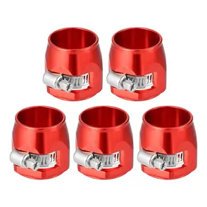 5pcs AN12 Hex Car Hose Finisher Flexible Rubber Pipe Clamp with Screw Band Adapter Fitting for Oil Fuel Water Tube