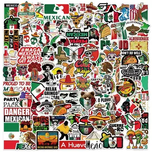 Mexican Themed Parody Graffiti Sticker Pack - 100 Durable Stickers, All-Season, Waterproof & Washable, Suitable for Laptops, Refrigerators, Notebooks, Toolboxes, and Water Bottles, Perfect Gift