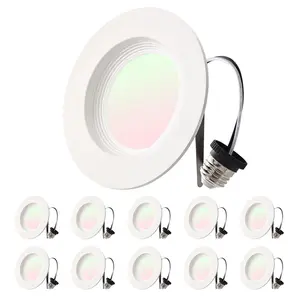 【Summervibes】VEVOR 10 Pack LED Recessed Lighting,  , 4 Inches, Retrofit Can Lights, 750 LM 9W 120V, Selectable 5CCT 2700K/3000K/3500K/4000K/5000K, 10% to 100% Dimmable, Compatible with E26 Base and TP24 Connector