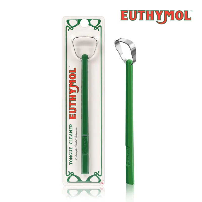 Euthymol Stainless Steel Tongue Scraper – Reduces Bad Breath, Removes Plaque, Improves Oral Hygiene, Easy to Use & Clean, Durable & Hygienic, Gentle on Gag Reflex, Long-Lasting Fresh Breath, Slim Hexagonal Handle