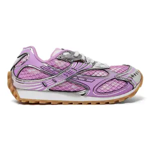 Bottega Veneta Women's Orbit Gloss Silver Casual Shoe, Stylish Trainer, Comfortable Footwear, Fashionable Sneaker