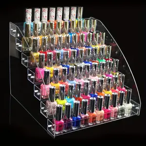 Clear Nail Paint Organizing Rack Shelf, 7-Layer Plastic Tattoo Ink Essential Oil Display Rack, Can Hold 48-96 Bottles