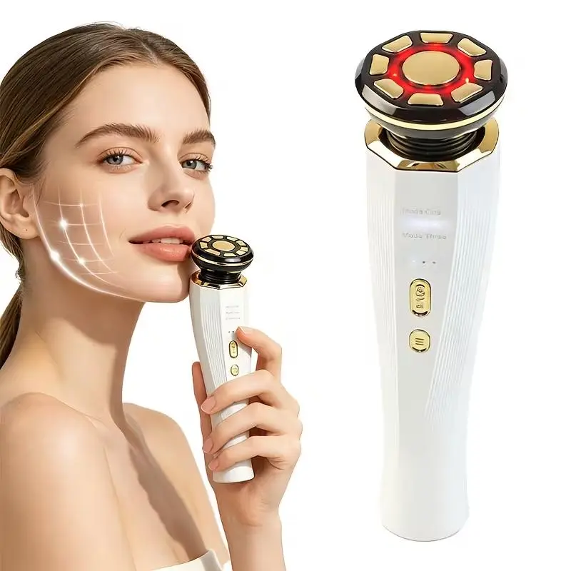 3-in-1 Portable Facial Beauty Massager - Dual Button Operation, Compact Handheld Skincare Instrument for Daily Facial Serum Routine (At-Home Use)