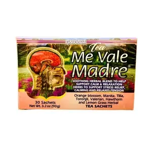 GN+Vida Me Vale Madre Té - Calming Herbal Tea for Stress & Anxiety Relief - 30 Sachets - Natural Ingredients - Mexico Made