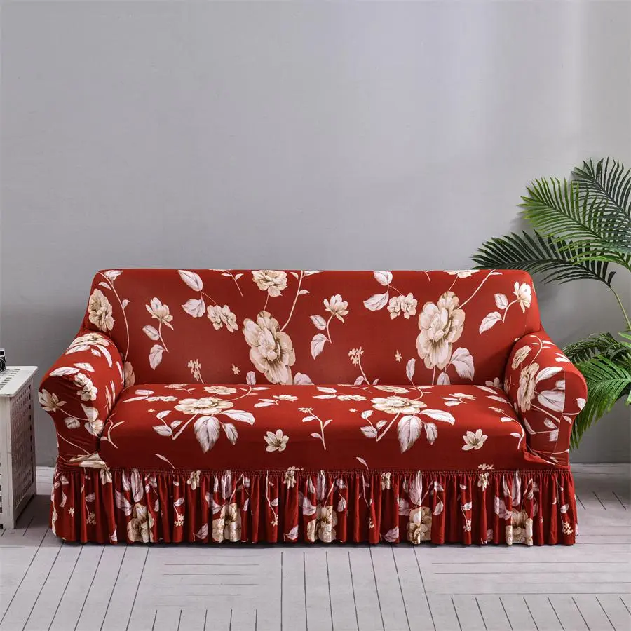 Floral Print Sofa Cover, Sofa Couch Covers, 1 Count Non-slip Stretch Sofa Slipcover, Couch Protector for Home Living Room Decor, Elastic Sofa Slipcover, Decorative Sofa Cover, Stretchable Sofa Cover