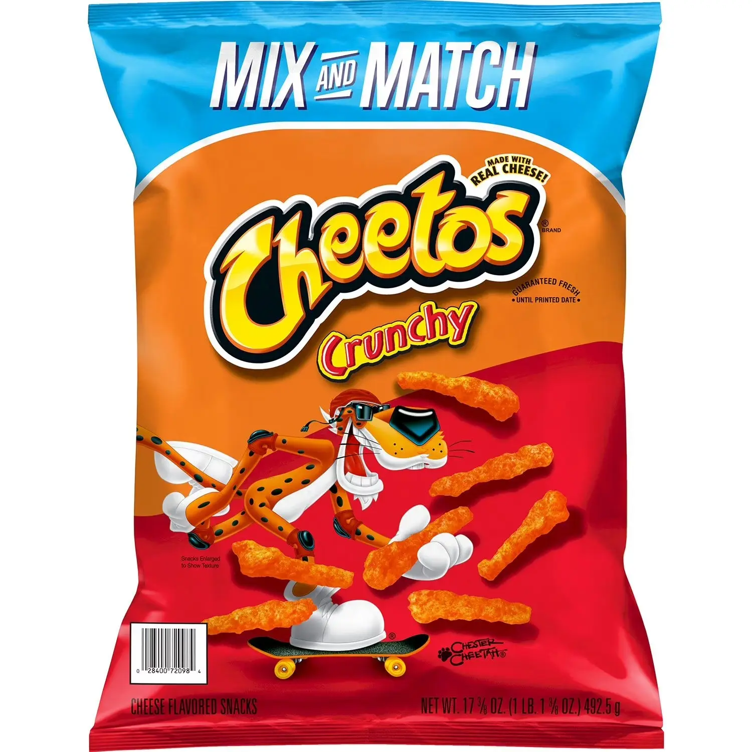 Cheetos Crunchy Cheddar Cheese Snacks - Cheesy, Crunchy Flavor, Crispy Texture, 17.37 oz Fried Snack, Casual, Crunchy Flavorful Snack, Gluten Free