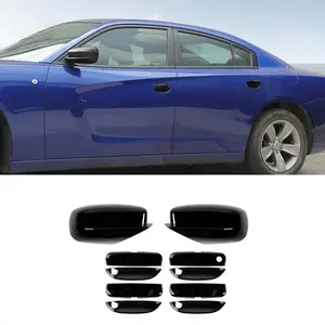 For 2011+ Dodge Charger Rearview Mirror Cover & Door Handle Shell Trim Cover Kit (10 pcs)