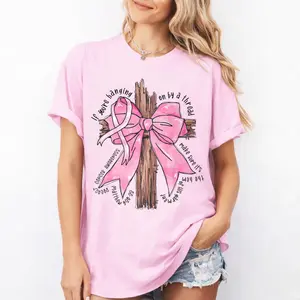 Comfort Colors If You’re Hanging On By A Thread Shirt, Breast Cancer Awareness Shirt, Matthew 9:20 Bible Verse Graphic Tee, Gift for Christian Women