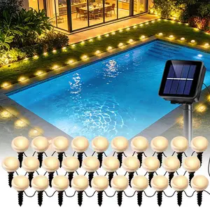 30pcs Solar Ground Lights Ip44 Outdoor Solar Pathway Lights, Decorative Courtyard Garden Walkway Landscape Lights Light Warm Light, Outdoor Pathway Lighting