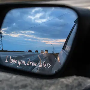 Black & White Car Mirror Stickers, Sweet Drive Safe Letter Decoration for Lovers