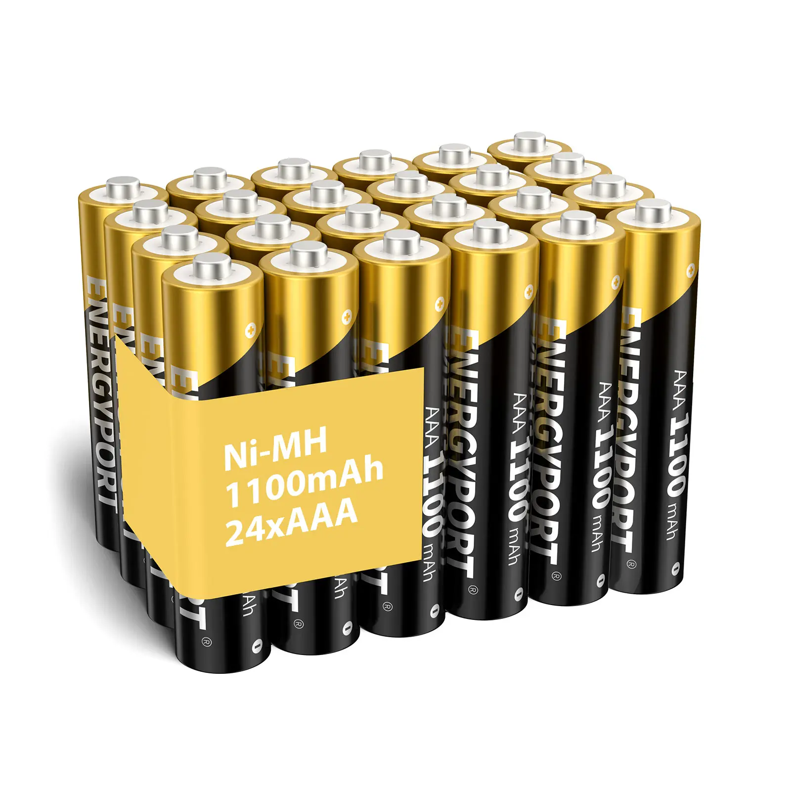 ENERGYPORT AAA Rechargeable Batteries 24 Counts Ni-MH High Capacity 1100mAh 1.2V 3A Pre-Charged Batteries for Everyday Use