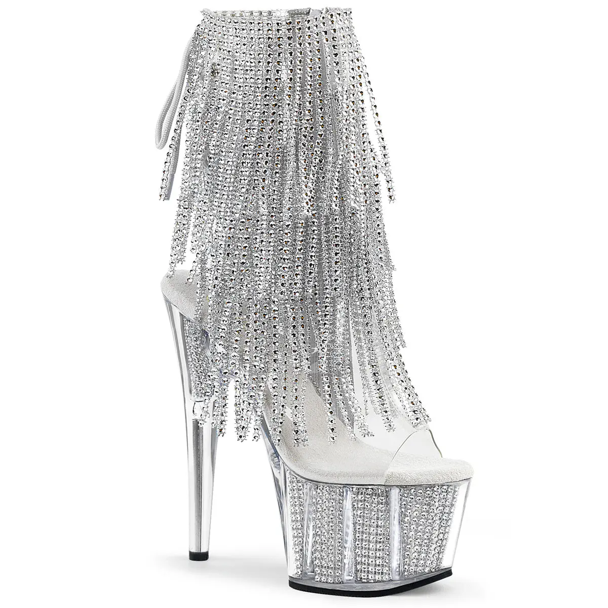 Pleaser Adore 1017SRS 7" Heel Ankle Boot w/ Rhinestones
