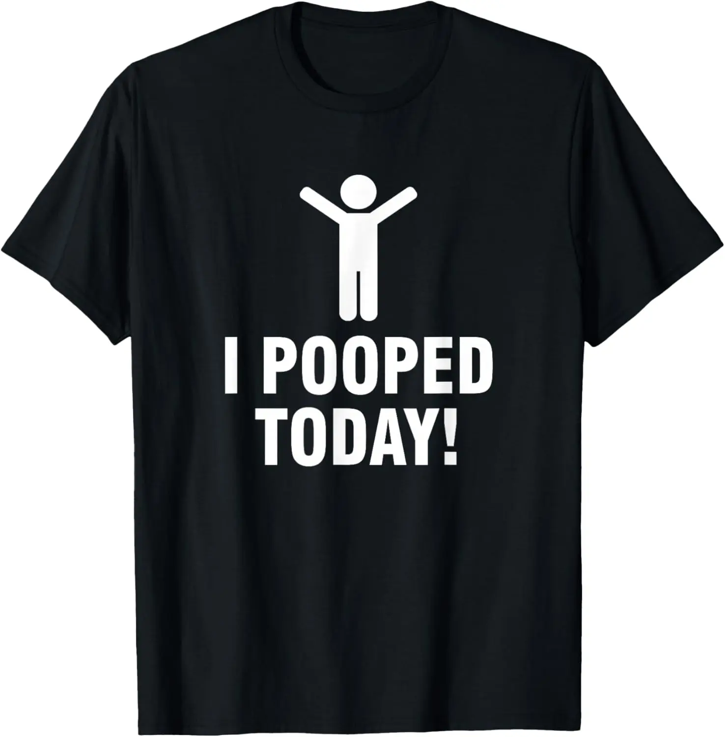 Men's Cotton Short-Sleeve Graphic T-Shirt - Menswear Round Neck, Soft Lightweight Casual Classic Top, Machine Washable with Unisex Hilarious Sarcasm "I Pooped Today" Funny Saying, All Seasons