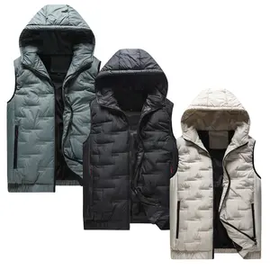 Hooded  Warm Sleeveless Vest - Woven Material for Added Warmth and Protection Ideal for Casual Wear or Layering