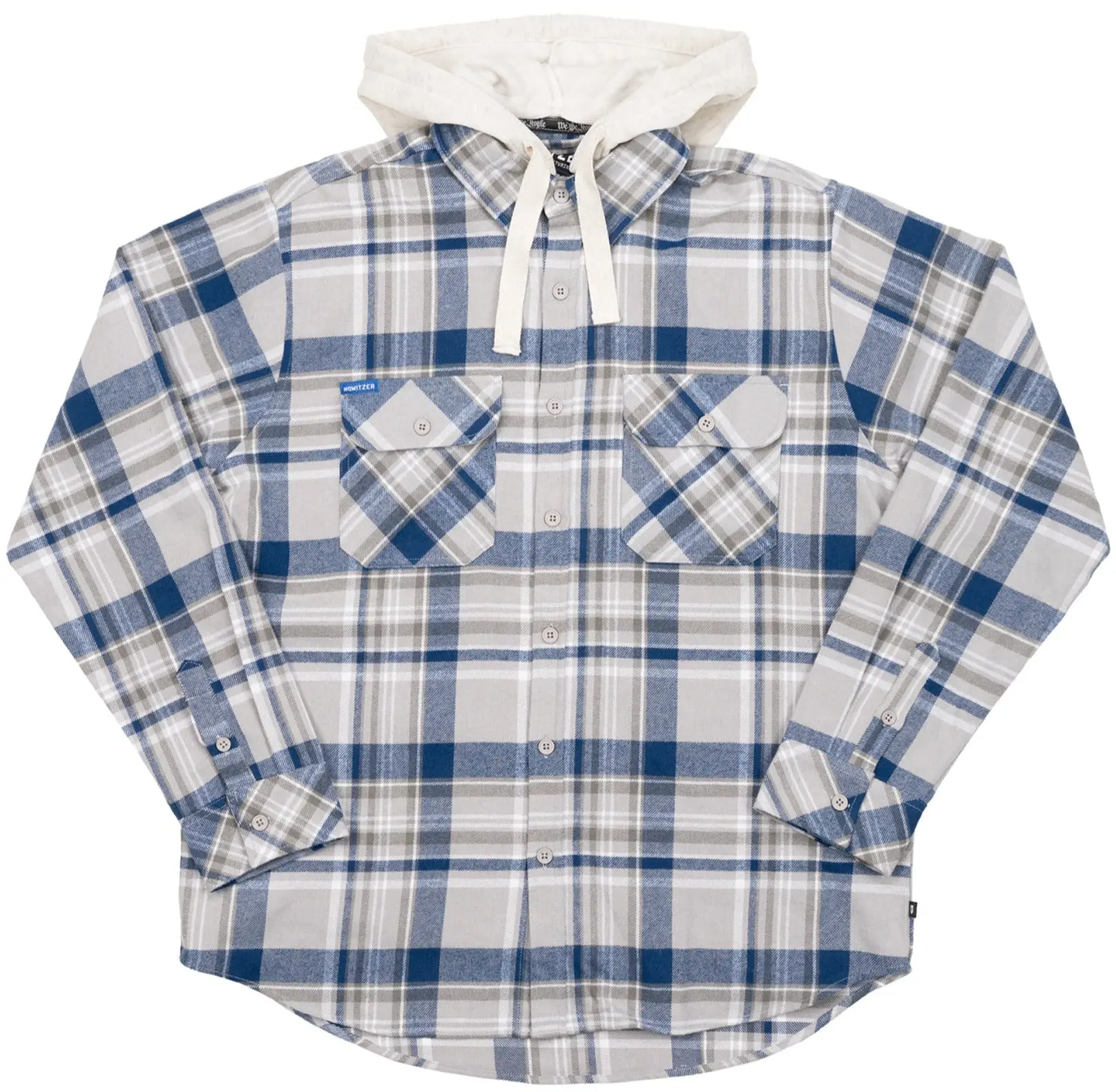 Howitzer Men's Argonne Long Sleeve Casual Shirt, Heavyweight Plaid Flannel with a Patriotic Military Design, Clothes, Polyester, Button, Affordable Fashion, Cotton Blend, Original, Fabric, Pockets, Longsleeves, Tops, Button Down