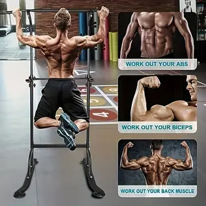 2024 Sport Power Tower Workout Dip Station Pull Up Bar, Height Adjustable Multi-Function Dip Stand For Home Gym Strength Training Fitness Equipment