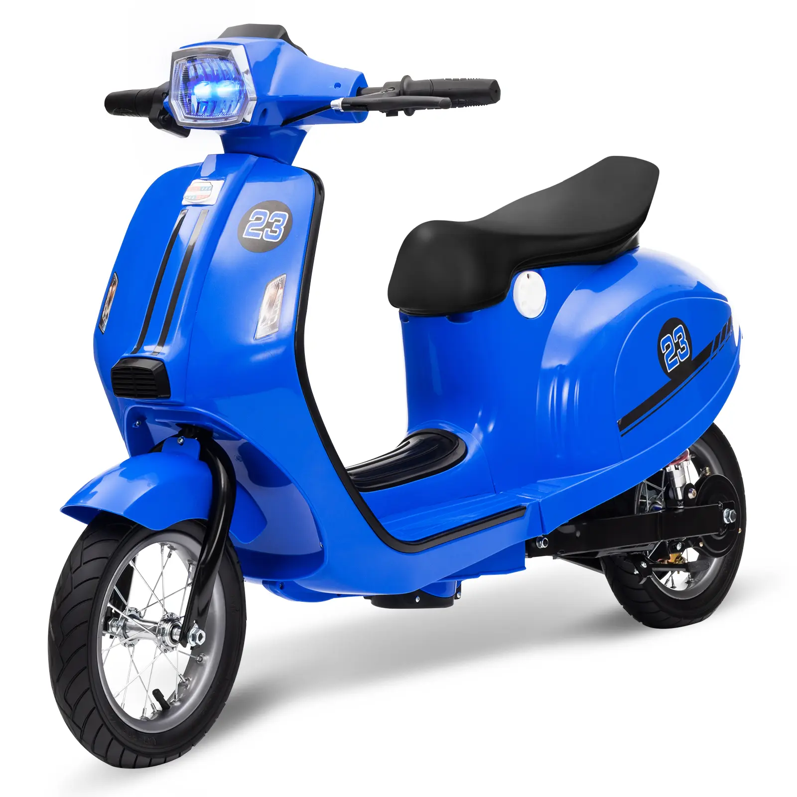 24V 350W Kids Electric Moped Scooter Ride-On - Rear Brake, Twist Throttle, LED Light, Up to 14MPH - For Boys & Girls Ages 8-12, Scooter Lifestyle Ideal Toy Gift