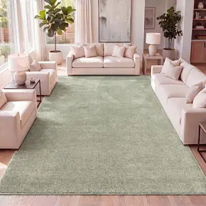 JONATHAN Y Haze Solid Low-Pile Indoor Green Area Rug; for Living Room, Kitchen, Bedroom, Dining Room, Office