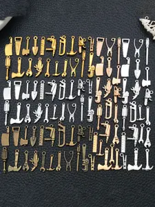 100pcs Bulk 5 Colors Antique Alloy Charms, Jewelry Making Craft Supplies, DIY Bracelets Earrings Keychains, Assorted Tool Pendants