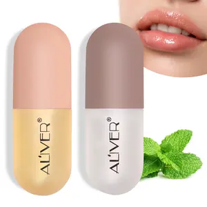 Aliver Day & Night Lip Plumper Liquid, Contains Ginger & Peppermint Oils, Moisturizing & Volumizing Lip Balm, 100ML, Made in China