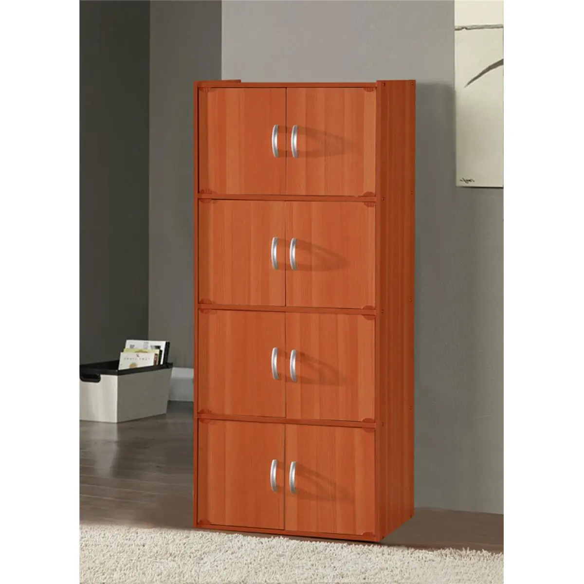 212 MAIN 8-Door Wood Storage Cabinet Chest - Modern, Multi-Use Wardrobe Cabinet for Textiles, Sewing Supplies