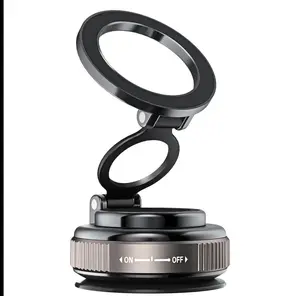 360° Adjustable Vacuum Magnetic Phone Holder, Suction Cup Phone Mount for Magsafe, Portable Cell Phone Holder for Car,Makeup/Gym/Mirror, Fit for All iphone iphone 11 and above