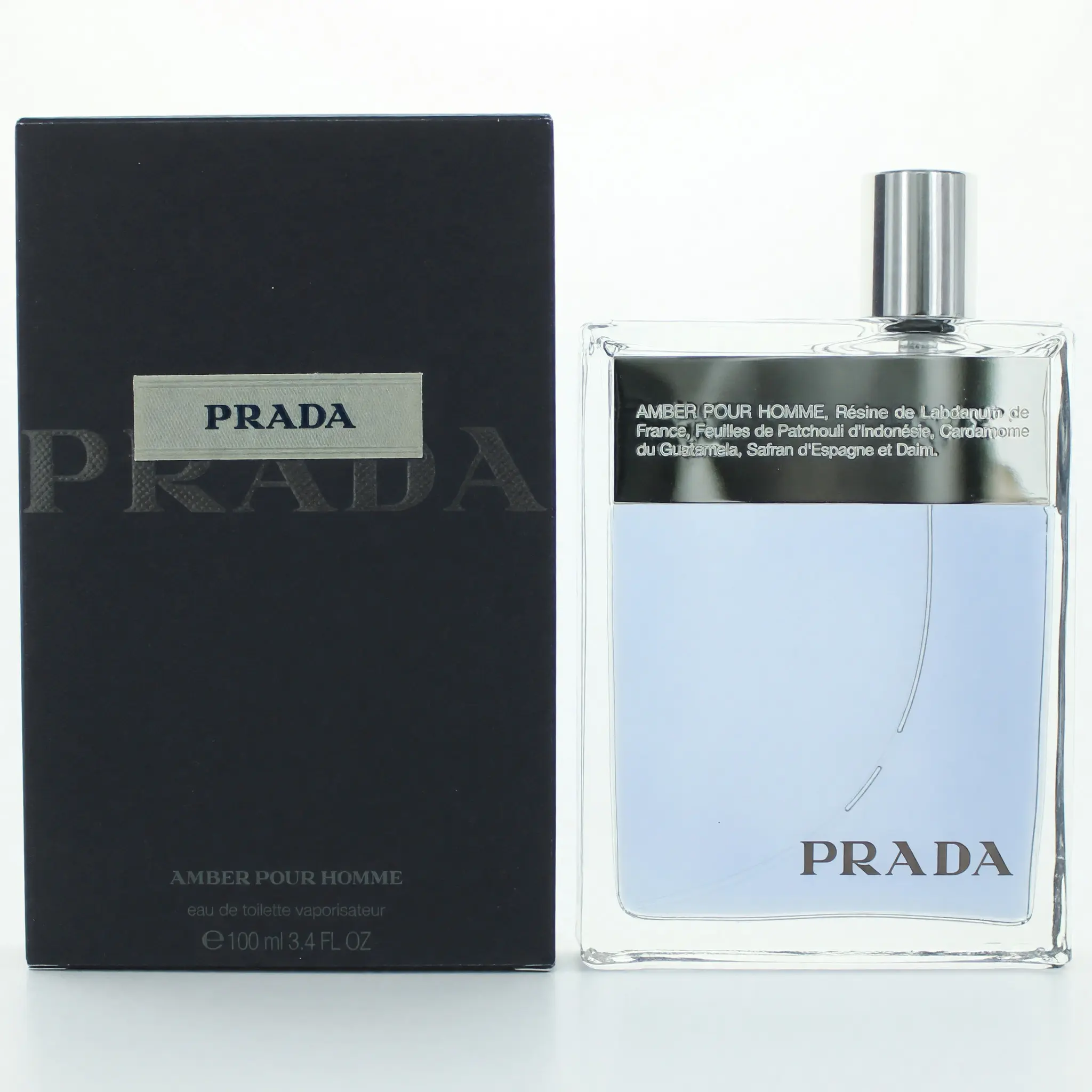 Prada Amber by Prada, 3.4 oz EDT Spray for Men, 3.4 Fl Oz, Single Bottle, Vanilla Base, Scent Perfume, Edt Edp Spray