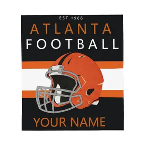 Personalized Football Fan Blanket - Made in the United States - Customized Flannel Name Blanket - Ideal Choice for Youth Football Players and Adults