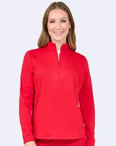 Ava Therese Half Zip Fleece Scrub Pull Over