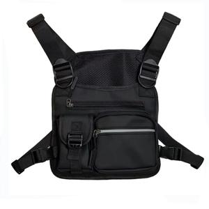 adjustable zipper multi-functional nylon chest bag, sporty vest bag for tennis pickleball outdoor hiking cycling workouts, gym bag, exercise bags, activewear, sport & outdoor accessories, gym accessories, gear, tactical accessories