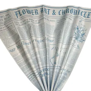Premium Plastic Mesh Newspaper Korean Wrapping Paper for Flower Bouquet, 22.5 Inches