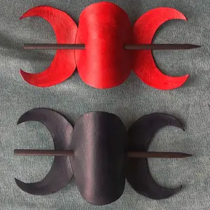 Handmade Triple Moon Leather Hair Slider