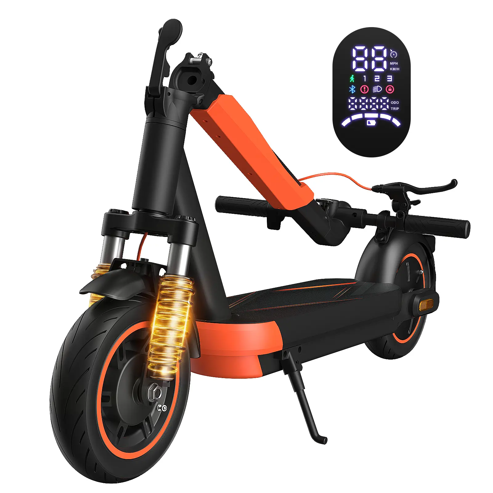 OBX Electric Scooter for Adults-500W Motor, 21MPH & 19-22Miles Range,10'' Inflatable Tires,Portable Folding Commuting E Scooter with Front Shock Absorber and APP