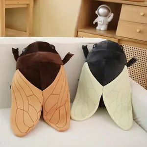 48cm Creative Simulated Insect Doll Plush Toy Stuffed Animal Soft Cicada Pillow Gifts for Boys Children Friends Prank Toys Decor