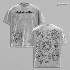 Maomao The Apothecary Diaries Tee Washed – Vintage Heavy Cotton Oversized Anime Manga T-Shirt, Double Printed Japanese Retro Streetwear Graphic Top, Imperial Palace Mystery Edition, Unisex Womenswear Menswear