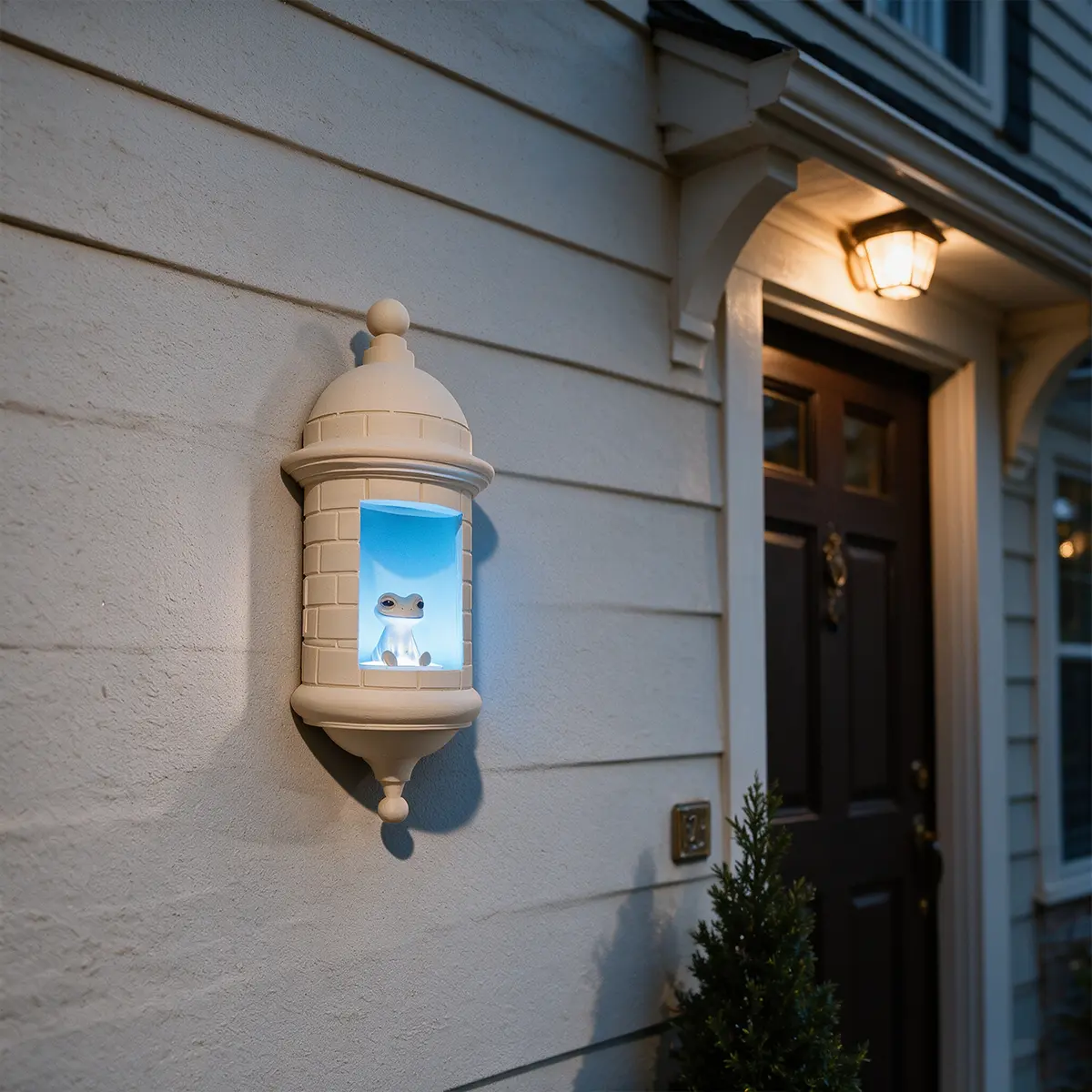 Adjustable Multi-Color LED Wall Lamp With Remote Control Vintage Castle Shape Decorative Night Light For Home Entryway Bedroom