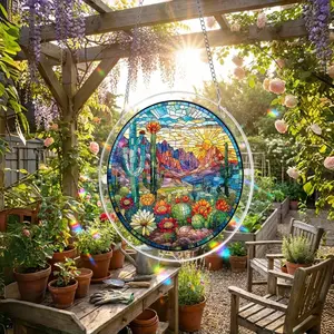 New Acrylic Puzzle Light Catcher, Three Sizes Available, Desert Oasis Pattern, Decorative Items, No Ca Prop 65 Re/ca