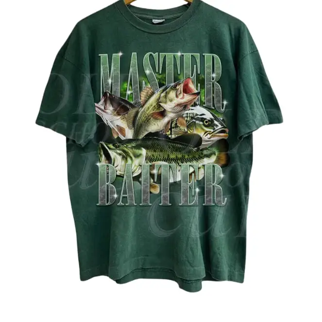 Master Baiter Retro Graphic T-Shirt, Bass Fishing Shirt For Men, Funny Fisher Tee, Husband Shirt, Bass Lovers Gift, Dad Gifts, Fish Lovers, vintage un