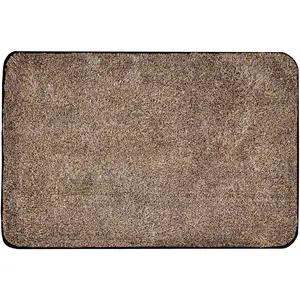 Trek N' Clean Soft & Plush Microfiber Traction Floor Mat, Super Absorbent, -Drying, Anti-Slip Rug for Entryway, Kitchen, Bedroom,  Dirt, Mud & Water, 36 x 23.5 in, Tan and Brown