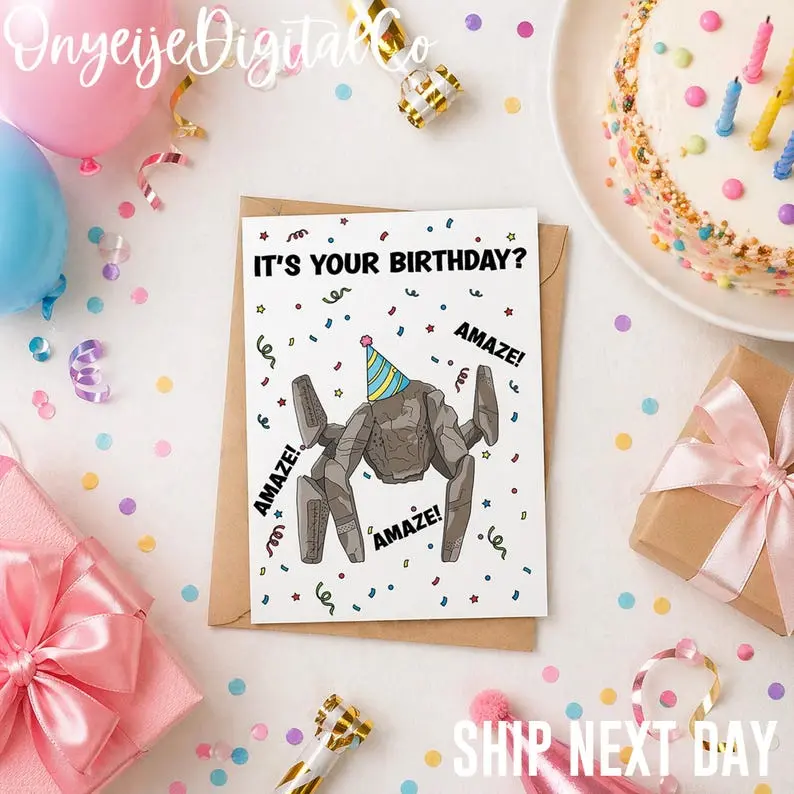 It's Your Birthday Rocky the Alien Birthday Card, Project Hail Mary Fan Art, Sci Fi Fandom