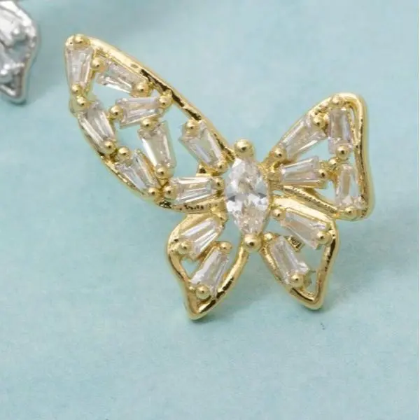 Restart Collection Gold Butterfly Crystal Stud Earrings
