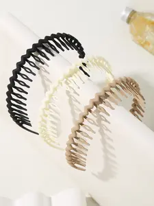 Women's High Crown Zigzag Headband Set, 3pcs Stylish Headbands & Clips, Durable Daily Wear Accessory, Perfect Gift for Her, Headbands On Forehead