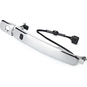 Exterior Chrome Door Handle Front Left Driver Side, with Sensor and Smart Keyless Entry System Compatible with Nissan Rogue 2010-2013 Replaces# 80640-CZ31B 80640-CZ31A 80645-CA000
