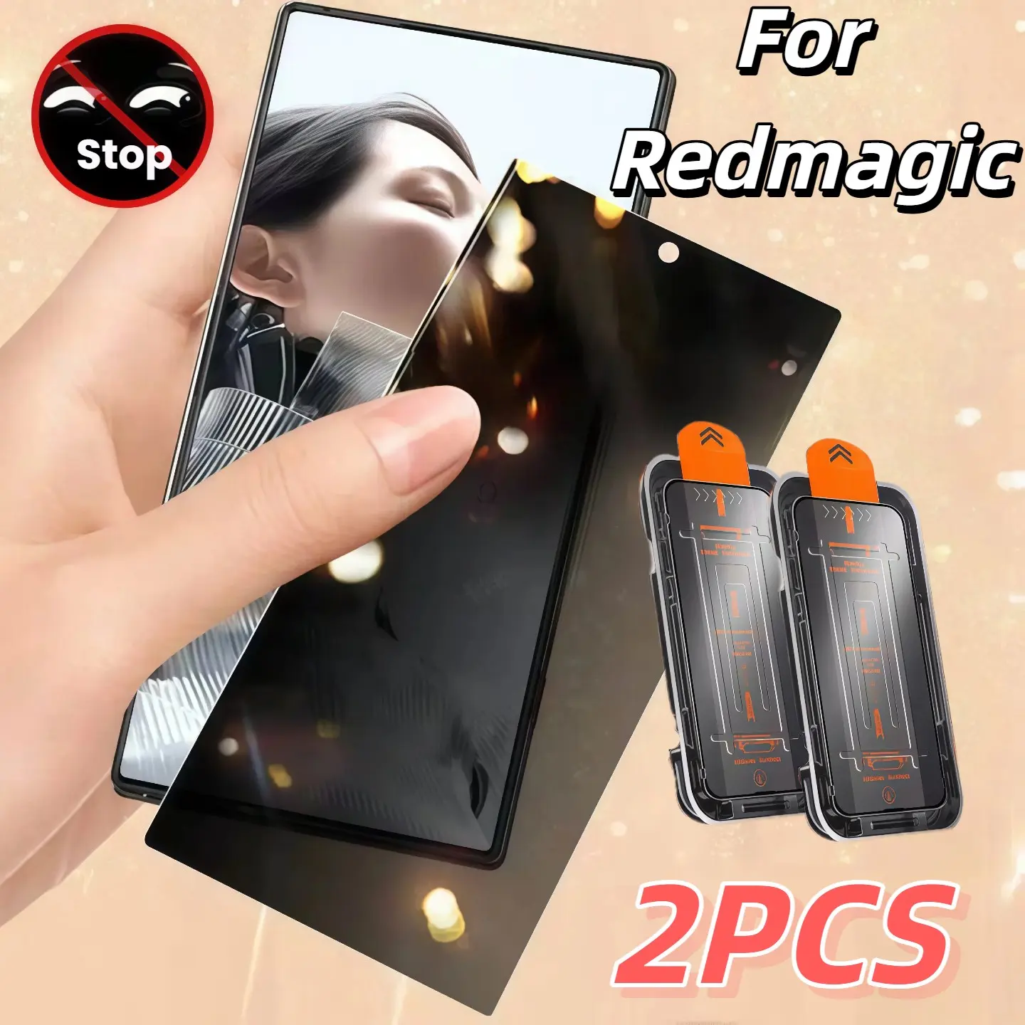 2-Pack Tempered Glass Protective Screen Protector, Mobile Devices Accessory for Zte Nubia Redmagic Series Smartphone, Anti-Spy Privacy Protector, Ultra-Clear, Easy Install, Scratch-Resistant, Protection Accessories