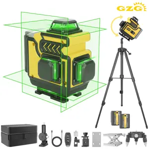 GZG 16 Lines 4d Laser Level Self Levelling Laser with 2 battery and 1  tripod for high usage,  16 Lines, Tool for Accurate Measurements, High Precision Laser Leveling Instrument for Construction & DIY Projects