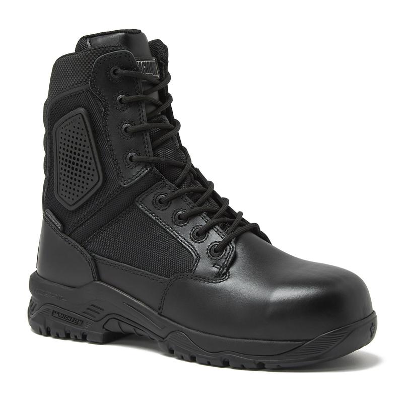 Magnum - Strike Force 8" Side Zipper Tactical Boots - Designed for Police, EMS, Security, Military, Hunting & Motorcycle w/Slip Resistant Michelin Outsole and Composite Toe