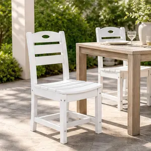 ARCH White HDPE Outdoor Patio Dining Set 3-Piece Bistro Table and Chairs for 2 Person All-Weather Weather Resistant Square Table 37.8 in with 2 Chairs for Garden Porch Balcony Backyard Compact Space Casual Dining Furniture Set, White Color Options